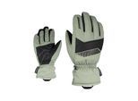Skihandschuhe ZIENER "LAVIVI-Z AQUASHIELD JUNIOR", Damen, Gr. 3, grün (schwarz.dusty grün), Kunstfaser, Handschuhe Skihandschuhe, warm, wasserdicht, winddicht, atmungsaktiv