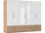 Kleiderschrank RAUCH "Schrank Garderobenschrank Mehrzweckschrank Schlafzimmer HERSBRUCK", weiß (eiche sonoma, alpinweiß), B:271cm H:210cm T:54cm, Holzwerkstoff, Schränke, Kleiderschrank, mit großzügigen Schubladen sowie Spiegeltüren MADE IN GERMANY