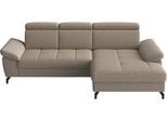 Ecksofa SIT & MORE "Vanity L-Form, B: 264 cm, mit Sitz-, Kopf- und Armteilverstellung", beige (taupe), B:264cm H:84cm T:181cm, 100% Polyester, Sofas, Ecksofa, Couch optional mit Schlaffunktion & Bettkasten