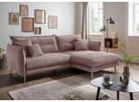 Ecksofa HOME AFFAIRE "Levke, 255 x 180 cm, modern und bequem", rosa, B:255cm H:94cm T:180cm, 93% Polyester, 7% Polyamid, Sofas, Ecksofa, zwei verschiedene Fußfarben wählbar