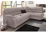 Ecksofa SIT & MORE "Pandora, L-Form, B: 251 cm, Bettfunktion & Bettkasten wählbar", grau, B:251cm H:91cm T:176cm, Luxus-Microfaser ALTARA NUBUCK (100% Polyester);Luxus-Microfaser ALTARA NUBUCK (100% Polyester);Luxus-Microfaser (100% Polyester), Sofas, Ecksofa, Frei im Raum stellbar, Federkernpolsterung, komfortable Sitzhöhe 45 cm
