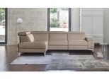 Ecksofa CALIA ITALIA "Nove, mit erstklassigen Sitzkomfort und Komfortfunktion", grau (fango), B:291cm H:80cm T:236cm, Sofas, Ecksofa, L-Form, mit hochwertigem Lederbezug