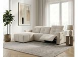 Ecksofa OTTO HOME "CAARLA Cord, L-Form, 261 cm, man. oder elektr. Relaxfunktion (USB-A/C)", creme, B:261cm H:99cm T:180cm, 100% Polyester, Sofas, Ecksofa, mit USB-A und USB-C bei elektrischer Ausführung, Kopfteilverstellung