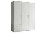 Carryhome Drehtürenschrank , Weiss , Holzwerkstoff , 3 Fächer , 2 Schublade(n) Schubladen , 155x195x60 cm , In verschiedenen Grössen erhältlich, in verschiedenen Holzdekoren erhältlich , Schlafzimmer, Komplette Schlafzimmer und Serien, Schlafzimmerserie