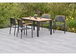 Garten-Essgruppe MERXX "»Tinos«", grau (grau, grau, graphit), Aluminium, Massivholz, Sitzmöbel-Sets, Garten-Essgruppe, Tisch: LxB: 150x90 cm