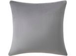 Kissenbezug OTTO HOME "Sennu", grau, B:50cm L:50cm, Polyester, Polyester, Kissenbezüge, Kissenbezug, doppellagig, Kissenhülle, weich, Teddyoptik Rückseite, Kissenbezug