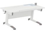 Kinderschreibtisch PAIDI "JARO in Weiß, mitwachsend & ergonomisch", weiß, B:120cm T:75cm, Tische, Kinderschreibtisch, höhenverstellbarer Schülerschreibtisch, Platte bis 20 neigbar
