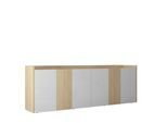 Sideboard OTTO HOME "Sideboard ALTEA, Kommode, Schrank, Kredenz", eiche chopin, weiß hochglanz lackiert, B:220cm H:75cm T:40cm, Sideboards, Sideboard, Mit 6 Drehtüren, 6 Innenfächer, B.220 cm