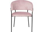 Esszimmerstuhl SALESFEVER "Idro Komfortabler Polsterstuhl", rosa (rose, schwarz, schwarz, rose), B:55cm H:80cm T:50cm, Metall, Polyester, Stühle, Esszimmerstuhl, Abgerundeter Rücken mit Längsstepppung
