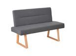 Essbank OTTO HOME "Mellio", grau (anthrazit, eichefarben), B:140cm H:82cm T:62cm, Stoff, Sitzbänke, Essbank, Beine aus massiver Eiche, pflegeleichtem Webstoff Bezug, Breite 140 cm, Topseller