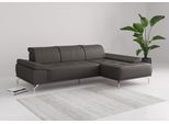 Ecksofa OTTO HOME "Caluna, L-Form, B:280cm, Federkern, in Stoff und Leder", braun (mocca), B:280cm H:81cm T:174cm, Sofas, Ecksofa, Inkl.Sitztiefenverstellung, wahlweise mit Kopf- und Armteilverstellung