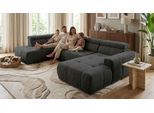 Wohnlandschaft OTTO HOME "Ballerup 359 x 228 cm, auch mit verstellbarer Sitztiefe", grau (anthrazit), B:359cm H:80cm T:228cm, 100% Polyester, Sofas, Wohnlandschaft, Kopfteile & Sitztiefe verstellbar, Pet Friendly Bezug, U-Form