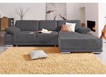 Ecksofa SIT & MORE "Coria L-Form", grau, B:282cm H:80cm T:162cm, Kunstleder SOFTLUX;Struktur ( 100% Polyester);Struktur fein ( 90% Polyester; 10% Polyamid);Luxus-Microfaser ALTARA NUBUCK (100% Polyester), Sofas, Ecksofa, mit XL-Recamiere, wahlweise mit Schlaffunktion