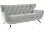 2,5-Sitzer 3C CANDY "Beatrice, extravagantes Megasofa, bequem, Küchensofa, Breite 200cm", silber, B:200cm H:94cm T:95cm, Samt-Optik (100% Polyester), Sofas, 2 5-Sitzer, mit Rückensteppung im Rautenmuster, in Samt Optik oder in Breitcord