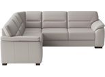 Ecksofa SIT & MORE "Montego Leder, L-Form, B: 255cm", beige (light grau), B:255cm H:88cm T:225cm, Sofas, Ecksofa, wahlweise mit Schlaffunktion und Schubkasten