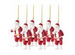 Weihnachtsfigur VILLEROY & BOCH "Ornamente Santa 2026 Christmas Classics 4,3 x 5,7 x 11,1 cm 6er Set weiß-gold", rot (weiß, gold), B:5,7cm H:11,1cm T:4,3cm, Dekofiguren, Weihnachtsfigur, Nur Dekoration