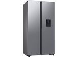 SAMSUNG Side-by-Side "RS57DG410EM9", Energieeffizienz: E, silber (edelstahl look), B:91,2cm H:178cm T:65,4cm, Kühlschränke, mit Wasserspender, No Frost+, AI Energy Mode, SpaceMax, Side-by-Side
