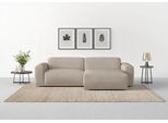 Ecksofa TRENDMANUFAKTUR "Braga, mit hochwertigem Kaltschaum, L-Form, Japandi-Design", grau (taupe), B:255cm H:72cm T:160cm, 92% Polyester, 8% Nylon, Sofas, Ecksofa, modernes Sofa, Couch mit hohem Sitzkomfort, 255/72/160 cm (B/H/T)