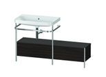 Duravit Happy D.2 Plus Möbelwaschtisch-Kombination HP4862N6969 140x49cm, mit Metallkonsole, ohne Hahnloch, nussbaum gebürstet
