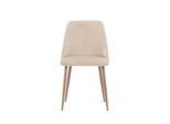 Esszimmerstuhl VENTURE HOME, beige (beige, walnuss, beige), B:48cm H:83cm, Polyester, Polyurethan, Stahl, Stühle, Esszimmerstuhl, Polsterstuhl, weicher Bezug, Stahlbeine, gepolstert, modern