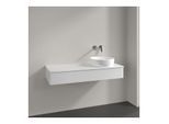 Villeroy und Boch Antao Waschtisch-Unterschrank K12050GF 120x19x50cm, Hahnloch, Waschbeckenplattenfarbe Lack, glossy white lacquer