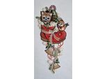Fensterbild STICKEREIEN PLAUEN "Fensterbild Katze im Stiefel", rot (bunt), Polyester, Fensterbilder, Fensterbild, echte Plauener Stickerei