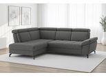 Ecksofa SIT & MORE "Vanity; L-Form, B. 254 cm", grau, B:254cm H:84cm T:197cm, 100% Polyester, Sofas, Ecksofa, Inkl.Sitz-,Kopf-und Armteilverstellung
