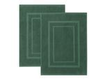 Badematte BRUNO BANANI "Robby, 2 tlg. Hotelmatten-Set, 50x70cm, Duschvorleger", grün (dunkelgrün), H:5mm, Baumwolle, Badematten, Badematte, Badvorleger, Badezimmer Teppich, einfarbig, 850 g/m², 100% Baumwolle