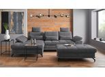 Ecksofa OTTO HOME "Costello L-Form, Sitztiefen- & Armteilverstellung, 3 Nierenkissen", grau, B:301cm H:89cm T:176cm, 100% Polyester;Samtoptik (100% Polyester), Sofas, Ecksofa, mit Schlaffunktion & Stauraum, Federkern