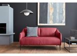 2-Sitzer W.SCHILLIG "sally Design-Sofa, Loungesofa, bequem, schmale Armlehnen, Breite 154cm", rot (ruby rot z59), B:154cm H:78cm T:84cm, Longlife Xtra-Leder Z59: Glattleder mit modischer Prägung. Hautstärke 0, 9 - 1, 1 mm., Sofas, 2-Sitzer, mit Metallfüßen in Schwarz pulverbeschichtet, Breite 154 cm
