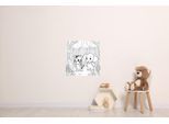 Wandsticker QUEENCE "Tiger und Elefant", weiß, B:45cm H:45cm, Vinyl, Wandtattoos, Wandsticker, DIY-Wandsticker zum Bemalen