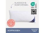 Federkopfkissen EXCELLENT "Zürich, Kopfkissen in 40x80 und 80x80", weiß, B:40cm L:80cm, Bezug: 100% Baumwolle. Füllung: 70% Federn, 30% Daunen, Kopfkissen, Federkopfkissen, allergikerfreundliches Kissen mit Daunenanteil