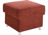 Hocker SIT & MORE "Sonoma", orange (terra), B:58cm H:45cm T:48cm, Struktur (100% Polyester);Luxus-Microfaser ALTARA NUBUCK (100% Polyester), Hocker, Hocker, mit Stauraumfach