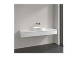 Villeroy und Boch Antao Waschtisch-Unterschrank L14050GF mit Beleuchtung, 2 Auszüge, 1600 x 190 x 500 mm, Front ohne Struktur, Glossy White Lacquer / Glossy White Lacquer