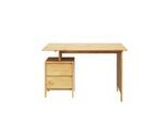 Schreibtisch OTTO HOME "Luven, Computertisch", beige (natur, natur, natur), B:120cm H:76cm T:60cm, Tische, Schreibtisch, zertifiziertes Massivholz, mit 2 Schubkästen, Breite 120-140 cm