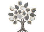 Wanddekoobjekt CASABLANCA BY GILDE "Wandrelief, Baum, "Big Tree", Metall, grau", grau, B:93cm H:104cm T:5cm, Metall, Wanddekoobjekte, Wanddekoobjekt, Wandrelief Big Tree Baum Naturmotiv Wanddeko Wohnzimmer