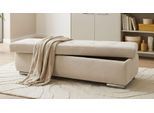Hocker OTTO HOME "Torrnby, 161 cm breit, extra groß mit großem Staufach", beige, Hocker, B/H/T: 161cm x 41cm x 60cm, Chenille-Optik, 100% Polyester, Hocker, aus Luxus-Microfaser oder haustierfreundlichem Pet Friendly Bezug, B:161cm H:41cm T:60cm