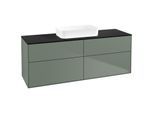 Villeroy und Boch Finion Waschtischunterschrank F73200GM 160x60,3x50,1cm, Glass Black Matt, Olive Matt Lacquer