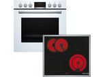 BOSCH Elektro-Herd-Set "HND411LW63", Energieeffizienz: A+, weiß, Herdsets, Gleichmäßiges Backen auf bis zu 3 Ebenen & Bräterzone für große Bräter, Elektro-Herd-Set