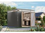 Gerätehaus KARIBU "Titanium 3,5", grau (graualuminium), Metall, Gerätehäuser, Gerätehaus, Made in Germany