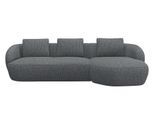 Wohnlandschaft FLEXLUX "Torino, rund, L-Form, Sofa-Ecke mit Recamiere, Longchair-Sofa", grün (moss grün), B:276cm H:85cm T:146cm, Sofas, Wohnlandschaft, Modernes, organisches Sofa-Design, Kaltschaum, Wellenunterfederung
