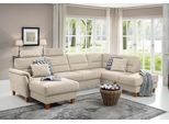 Wohnlandschaft HOME AFFAIRE "Palmera U-Form, B: 308 cm, große Stoff + Leder Auswahl", beige (natur), B:308cm H:89cm T:212cm, 100% Polyester;Struktur (100% Polyester);Luxus-Microfaser in Lederoptik (100% Polyester), Sofas, Wohnlandschaft, optional Schlaffunktion & Bettkasten, Federkern, XXL-Wohnlandschaft