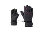 Skihandschuhe ZIENER "KATYMY-Z GORE‑TEX DAMEN", Damen, Gr. 8, schwarz (schwarz.pop pink), Kunstfaser, Handschuhe Skihandschuhe, wasserdicht, winddicht, atmungsaktiv, wärmendes Plüschfutter