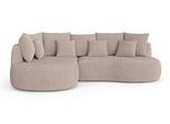 Ecksofa HOMSY BY ANA JOHNSON "PEBBLA L-Form mit vielen Kissen, modernes Design, Bezug- Boucle", beige, B:267cm H:87cm T:169cm, 100% Polyester, Sofas, Ecksofa, Breite 267 cm, Design-Sofa mit Ottomane recht/links bestellbar
