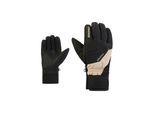 Skihandschuhe ZIENER "GATIS-Z AQUASHIELD", Herren, Gr. 10.5, schwarz (sandstone), Kunstfaser, Handschuhe Skihandschuhe, wasserdicht, winddicht, atmungsaktiv, warmes Fleece-Futter