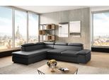 Ecksofa SIT & MORE "Valantine L-Form, B: 272 cm, Leder, mit Arm- und Kopfteilverstellung", schwarz, B:272cm H:73cm T:226cm, Sofas, Ecksofa, mit Schlaffunktion, Komfortsofa, modern