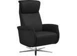 Relaxsessel HOME AFFAIRE "Cartore Chromfuß, mit manueller oder motorischer Verstellung mit Akku", schwarz, B:77cm H:119cm T:93cm, Sessel, Relaxsessel, drehbar, hochwertiger Kaltschaum, Drehsessel