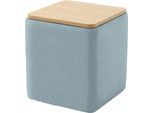 Ablagetisch HOME AFFAIRE "Kyro, Stauraum mit Tischplatte Eiche, Breite 40 cm", blau (sage), B:40cm H:46cm T:40cm, 100% Polyester, Tische, Ablagetisch, Stylisch, handlich und praktisch für dein Schlafzimmer