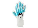 Torwarthandschuhe UHLSPORT "Torwarthandschuhe FM Cybertec Absolutgrip HN Fit", Herren, Gr. 12, weiß (weiß, cyberblau, schwarz), Obermaterial: 81% Gummi rubber. 13% Polyester PES. 6% Nylon NY., Handschuhe Torwarthandschuhe