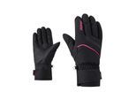 Skihandschuhe ZIENER "KHANIA-Z PrimaLoft DAMEN", Damen, Gr. 6,5, schwarz (schwarz.pink lily), Kunstfaser, Handschuhe Skihandschuhe, wasserabweisend, windabweisend, extra warm, weich